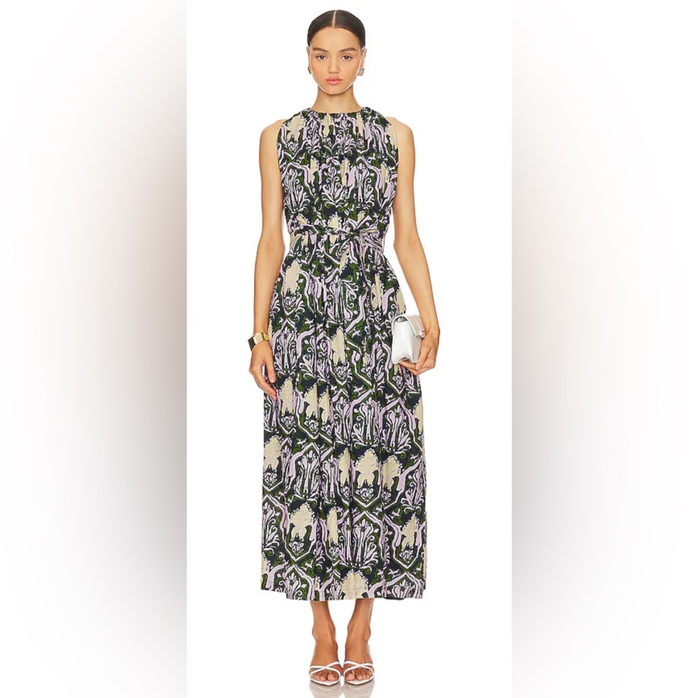 Cleobella Becca Cotton High-Neck Paisley Floral Maxi Dress Size Large